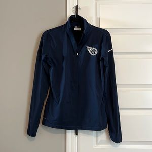 Tennessee Titans Nike Navy Logo Pacer Performance Half-Zip Jacket
